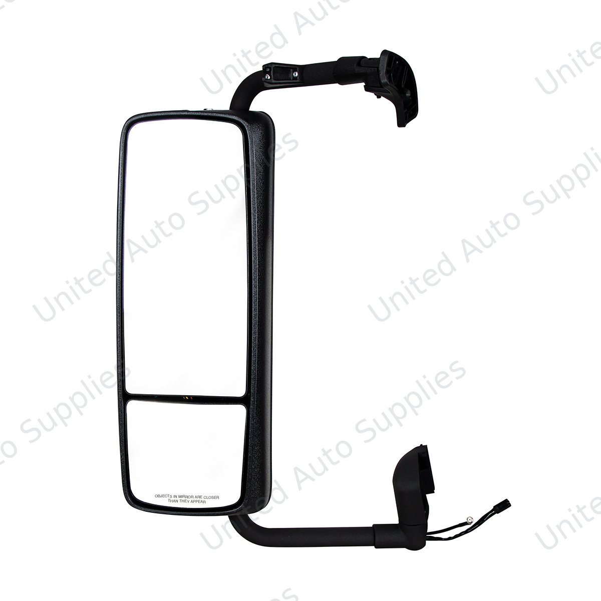 Black Heated Mirror Assembly For 2004-2012 Volvo VNL - Driver