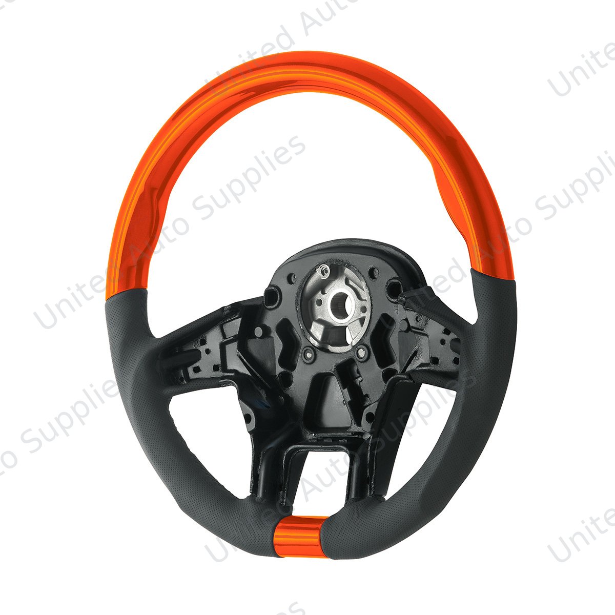 18" YourGrip Leather & Wood Candy Color Steering Wheel For 2012-2021 PB 579&2013-2021 KW T680-Cadmium Orange