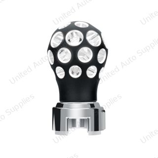 Thread-On Matte Black Phoenix Ball Gearshift Knob With LED 13/15/18 Speed Adapter-White LED