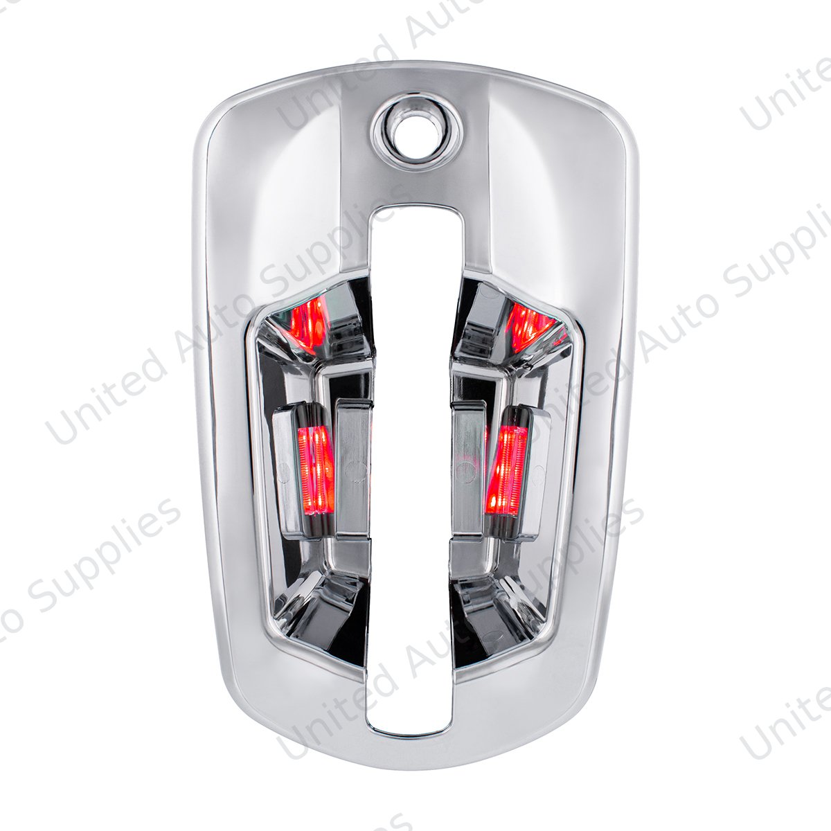 6 LED Chrome Door Handle Cover For 2018-2026 Freightliner Cascadia - Passenger, Red LED