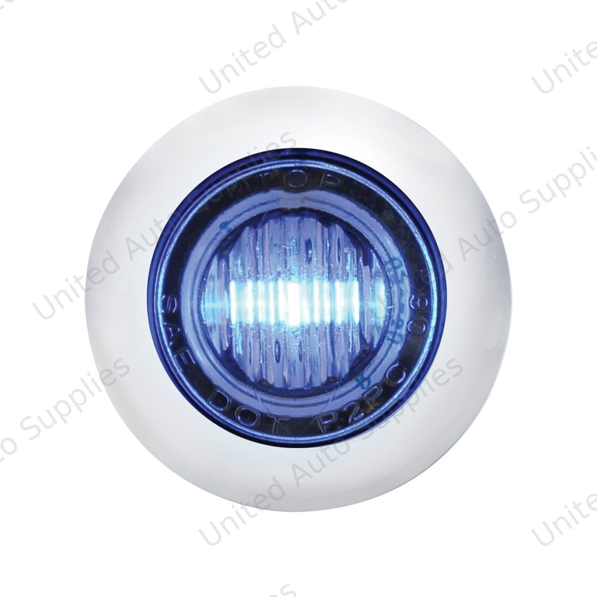 3 LED 3/4" Mini Light With Bezel (Clearance/Marker) - Blue LED/Clear Lens