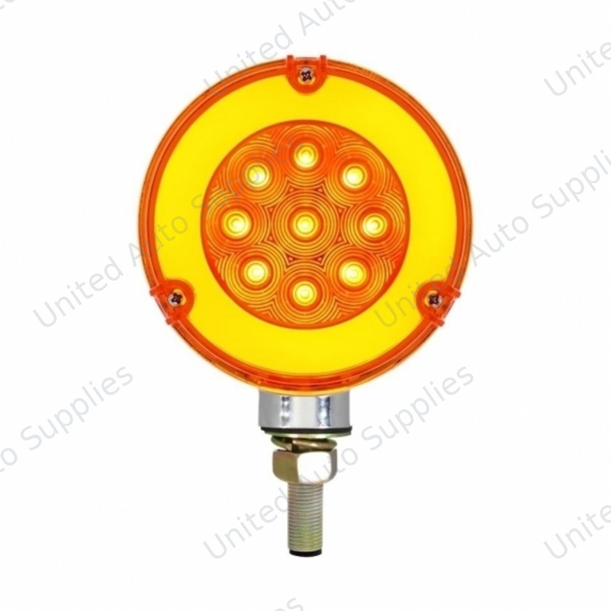 GloLight 54 LED Single Stud Double Face Turn Signal Light - Amber & Red LED/Amber & Red Lens