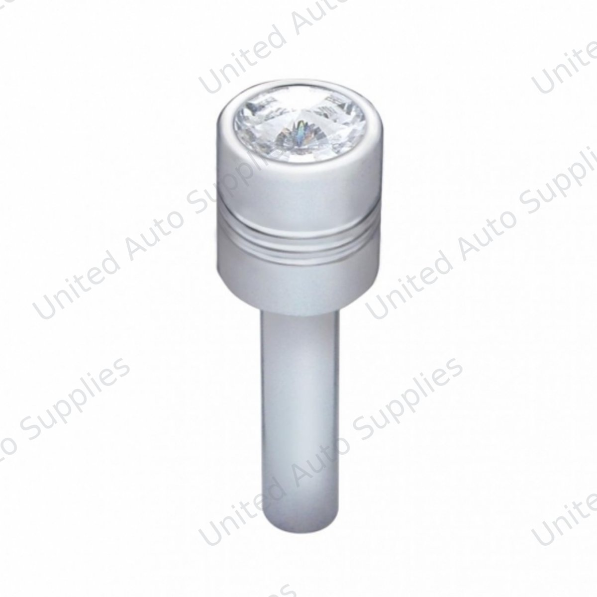 Chrome Door Lock Knob With 9/16" Clear Crystal (2-Pack)