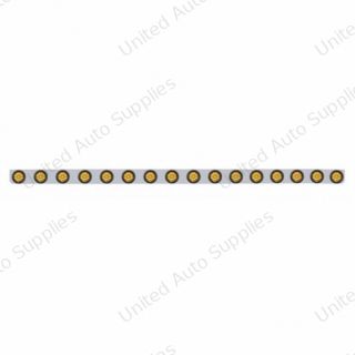 79-1/2" Stainless Bumper Light Bracket With 16X 9 LED 2" Light & Grommets - Amber LED/Amber Lens