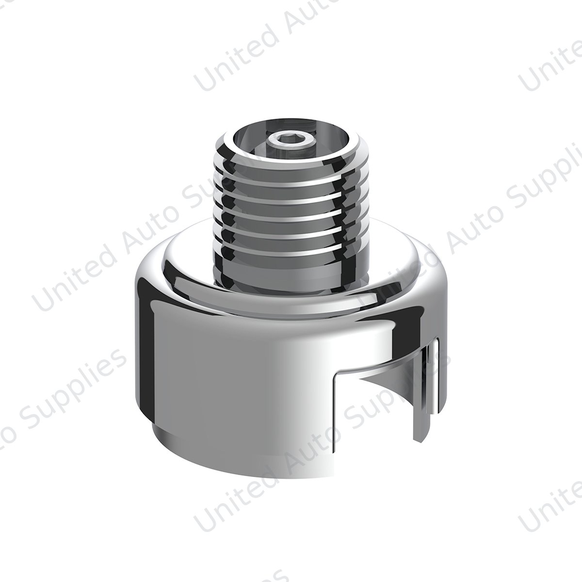 M30X3.5 Thread-On Gearshift Knob Chrome Mounting Adapter For Eaton Fuller Style 13/15/18 Speed - Vertical (Bulk)