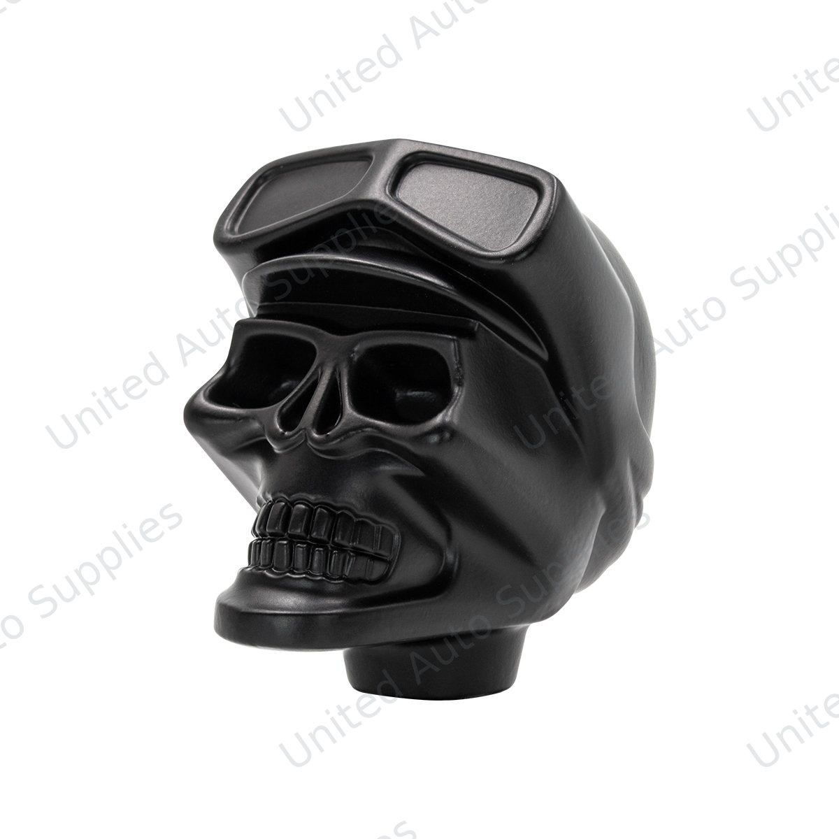 Aluminum Skull Biker 1/2"-13 Thread-On Gearshift Knob - Black (Bulk)