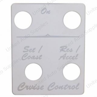 Stainless Steel Switch Name Plate For Peterbilt - Cruise Control (4 Switches)
