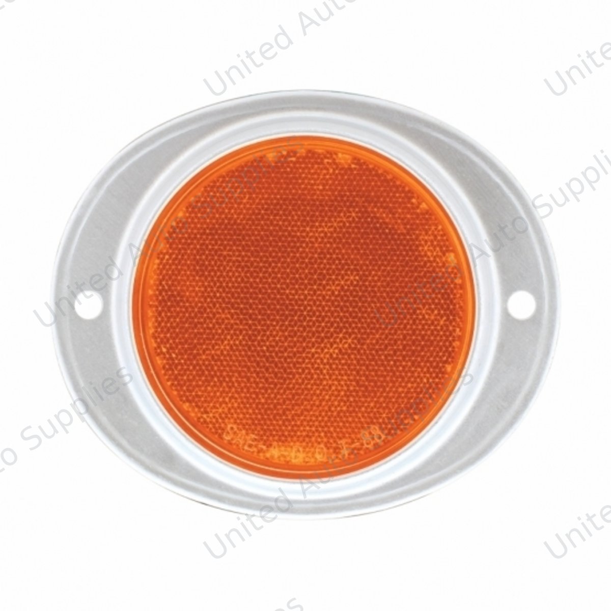 3-3/16" Round Reflector With Aluminum Mount Base - Amber