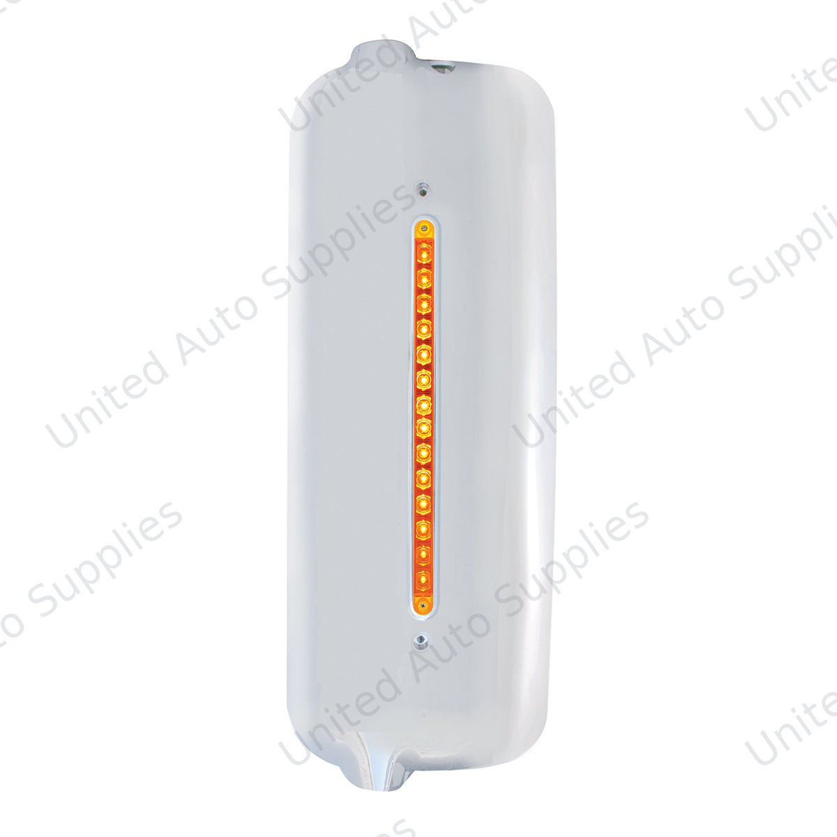 Mirror Cover With 14 LED 12" Light Bar For 2005 & Older Freightliner (Driver) - Amber LED/Amber Lens