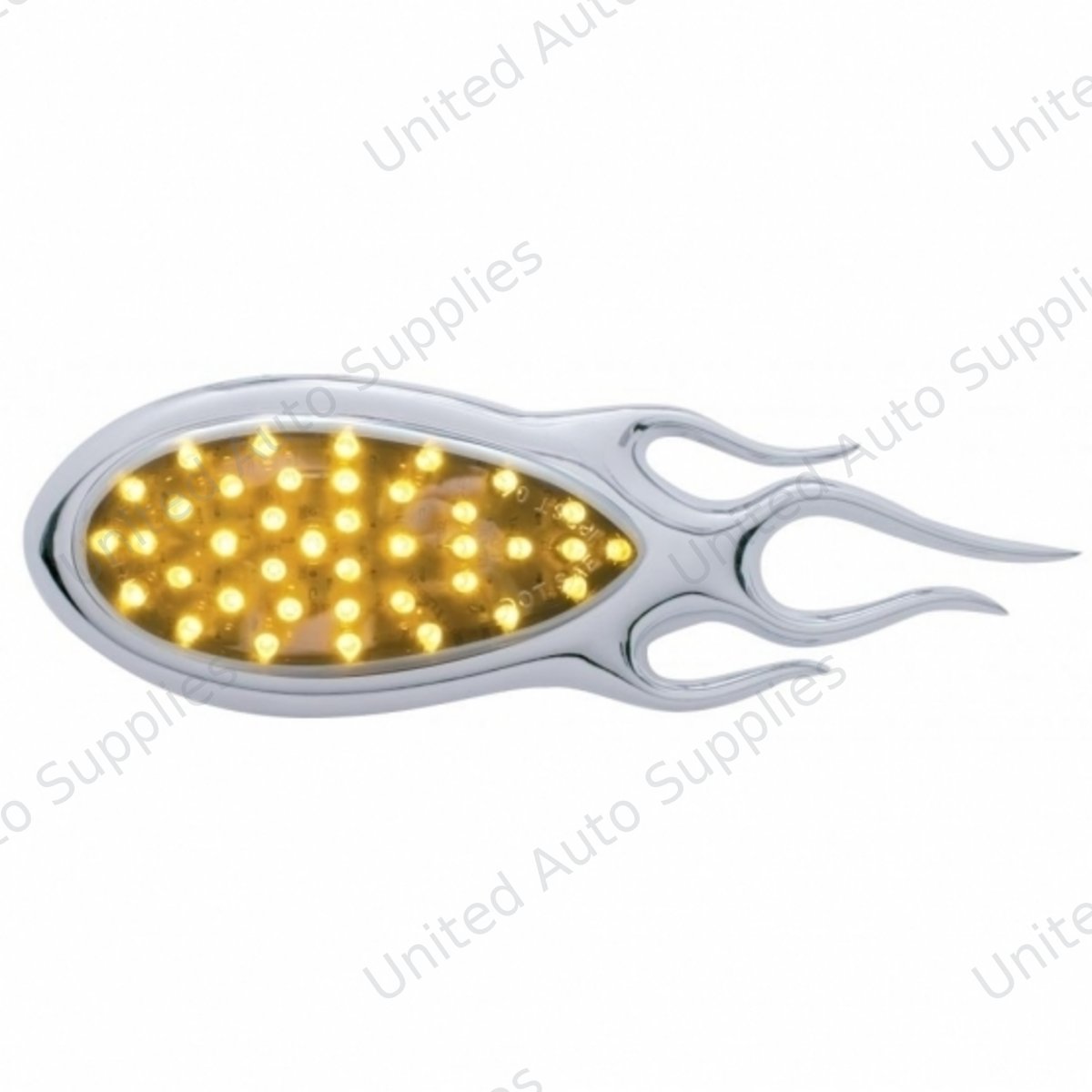 39 LED "Inferno" Auxiliary Light With Flame Bezel - Amber LED/Chrome Lens