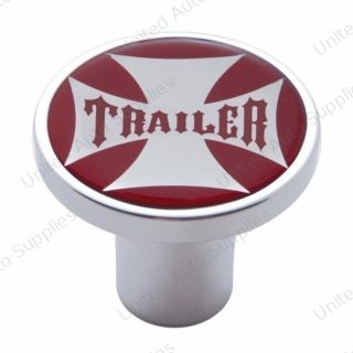 "Trailer" Air Valve Knob - Red Maltese Cross Sticker