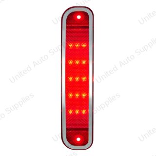 15 Red LED Side Marker With Stainless Steel Trim For 1973-80 Chevy & GMC Truck, Red Lens