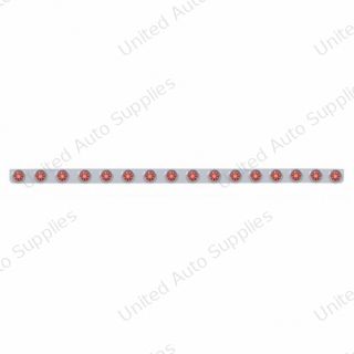 79-1/2" SS Bumper Light Bracket With 16X 9 LED 2" Beehive Lights & Visors -Red LED & Lens