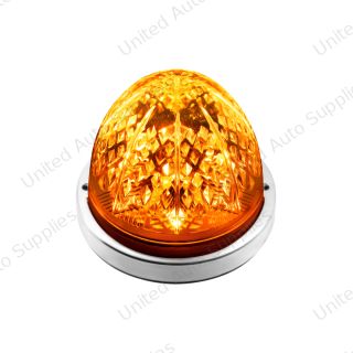 Crystal-Comet 9 LED Dual Function Watermelon Light With Stainless Steel Bezel-Amber LED/Amber Lens