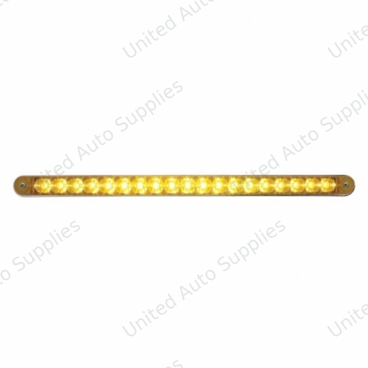 19 LED 12" Reflector Turn Signal Light Bar With Bezel - Amber LED/Amber Lens