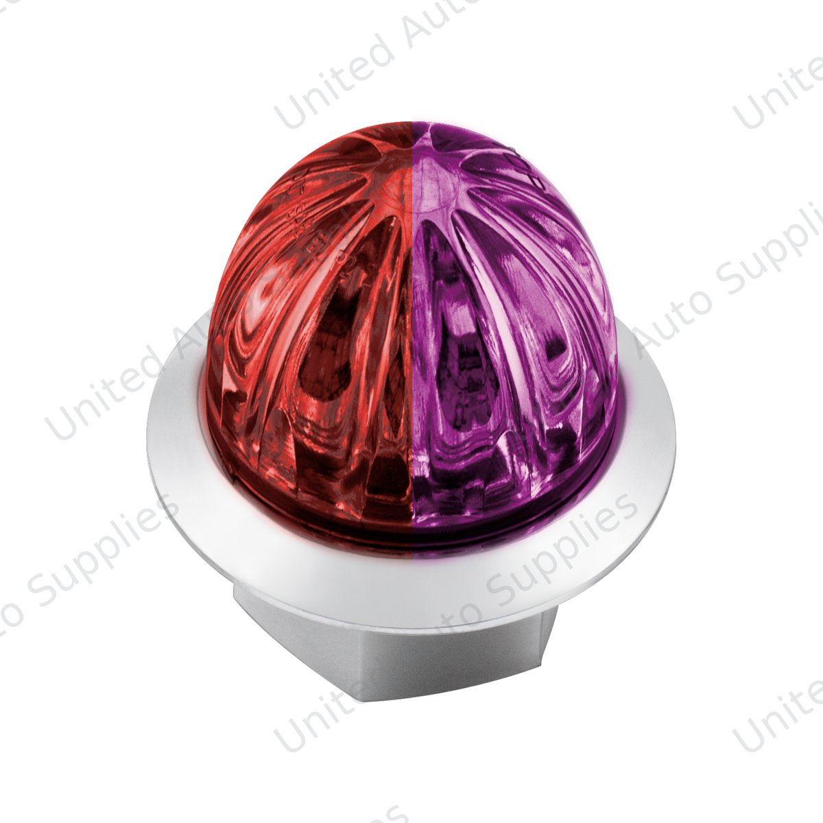 Double Fury 4 LED Dual Function 1-1/8" Watermelon Clearance/Marker Light-Red & Purple LED/ Clear Lens