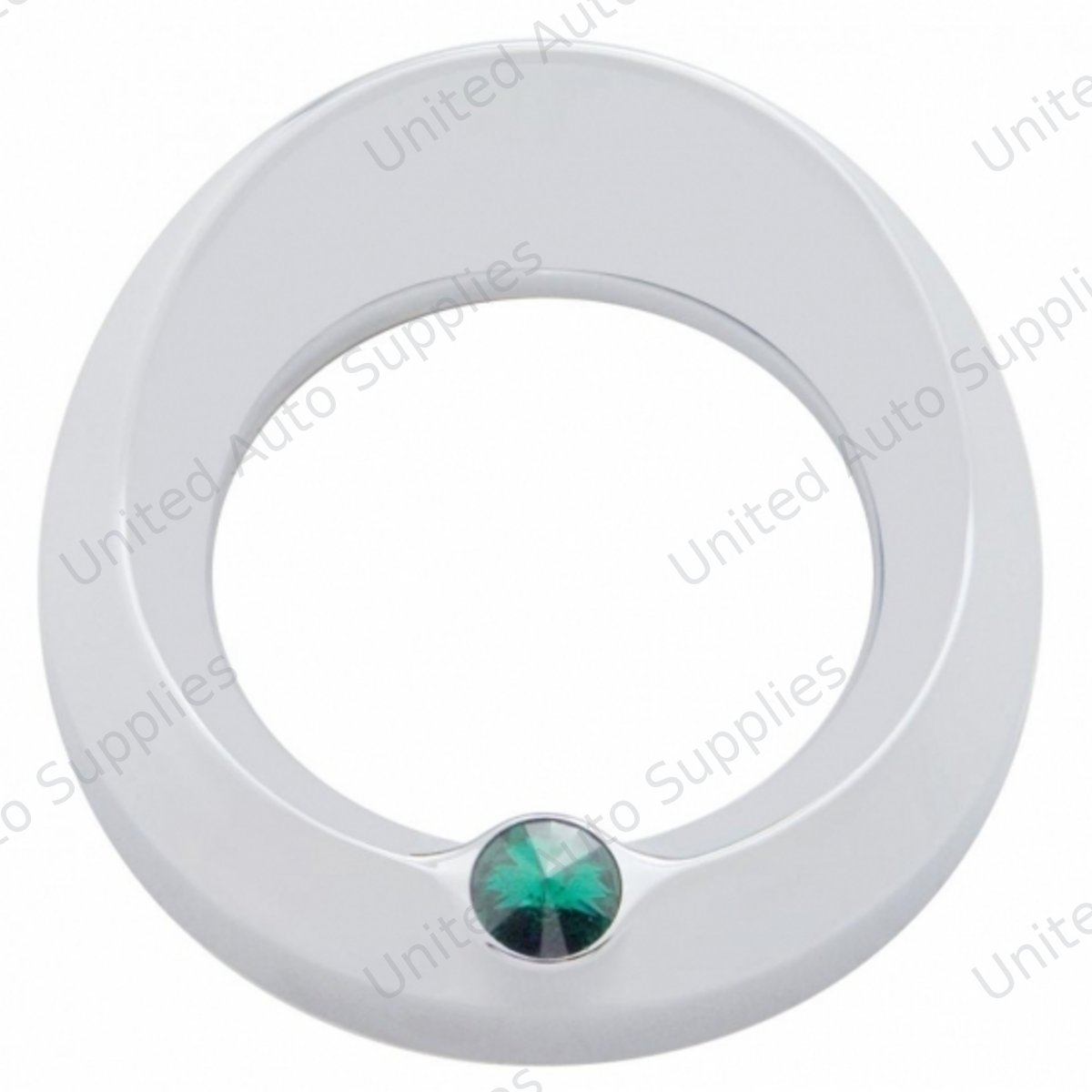 Signature Series Gauge Cover With Visor & Crystal For 3-3/4" DIA Speed/Tachometer Gauge - Green Crystal