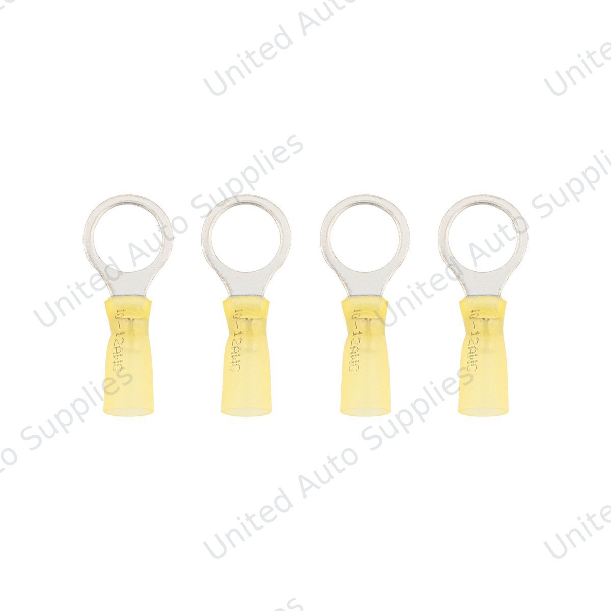 12-10 AWG 1/2" Stud CS Heat Shrink Ring Terminal - Yellow (4-Pack)
