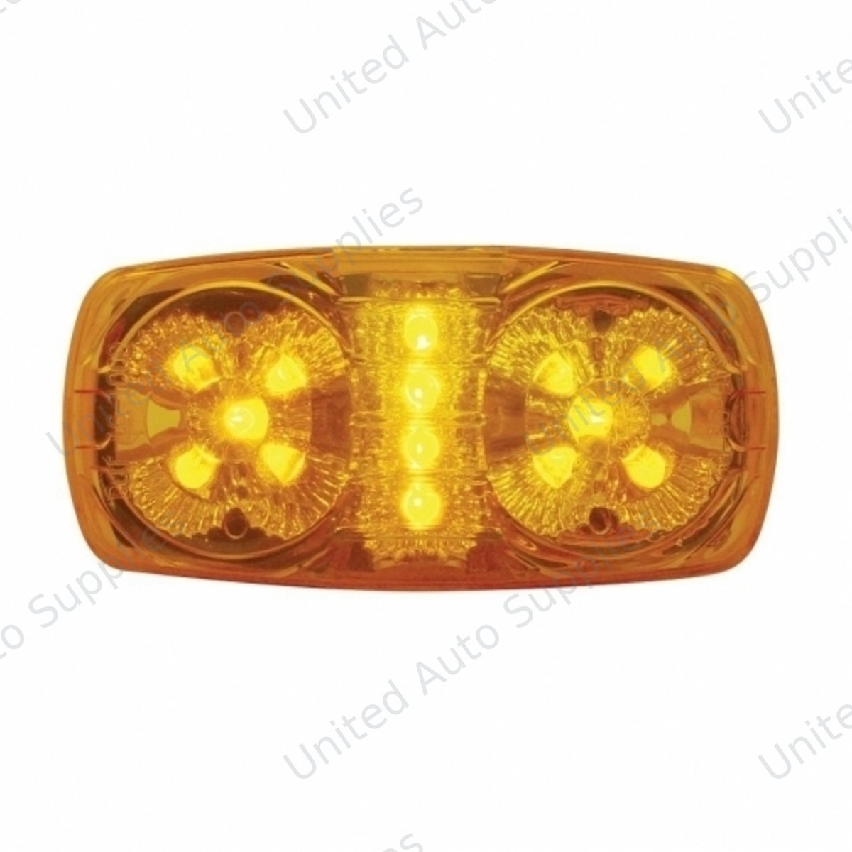 14 LED Reflector Rectangular Light (Clearance/Marker) - Amber LED/Amber Lens