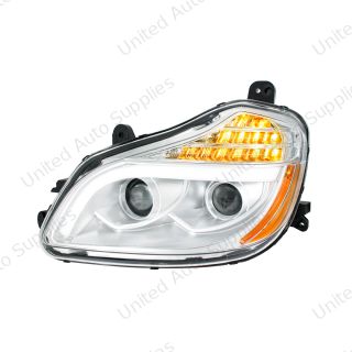 Chrome 8 LED Projection Headlight For 2013-2021 Kenworth T680-Driver