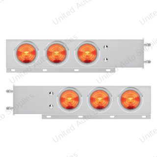 3-3/4" Bolt Pattern Deluxe Stainless Spring Loaded Light Bar With 6X 4" Lights & Bezels (Pair)