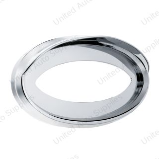 Chrome Bezel With Visor For 7-7/8" X 3-1/4" Peterbilt Emblem