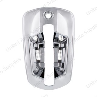 6 LED Chrome Door Handle Cover For 2018-2026 Freightliner Cascadia - Driver, White LED