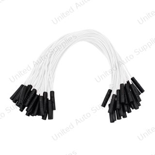 0.180" Female Plug White Wire Harness With 50 Plugs-12" Lead (Bulk)