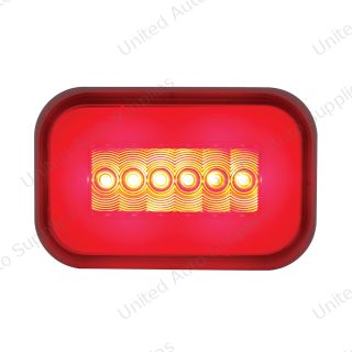 GloLight 14 LED Rectangular Stop/Turn/Tail Light - Red LED/Red Lens (Bulk)