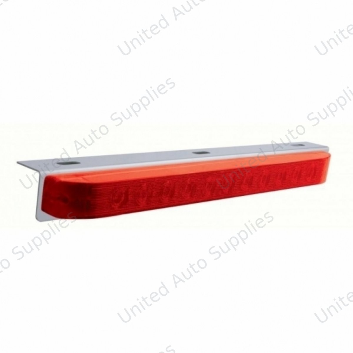 17-5/16" Stainless Light Bracket With 11 LED 17" Light Bar - Red LED/Red Lens