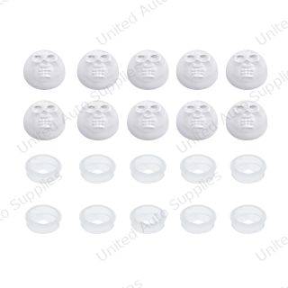 Chrome Plastic Skull Snap-On Cap For 1/4" Screws (10-Pack)