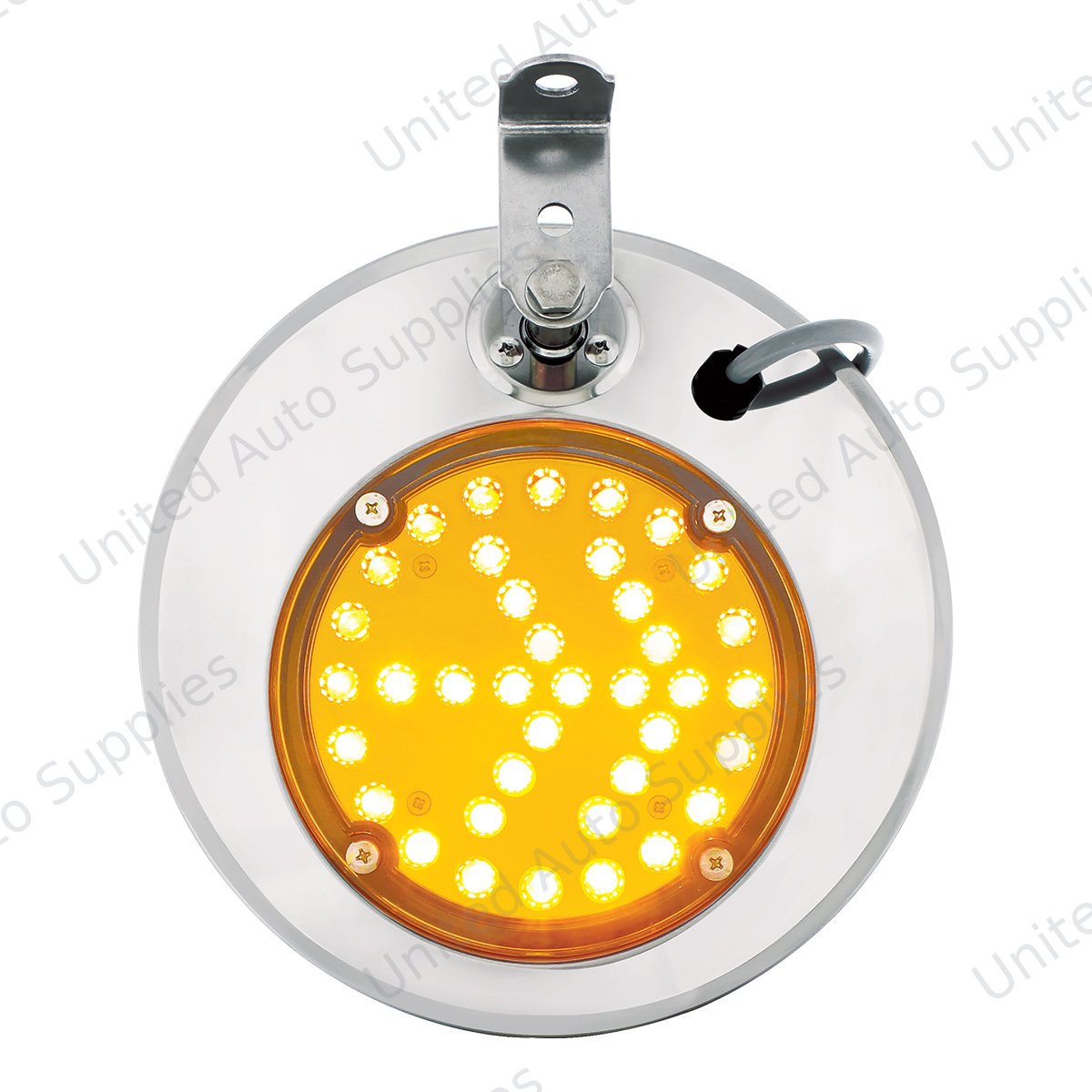 8-1/2" 430 Stainless Steel Convex Heated Mirror With LED - Driver