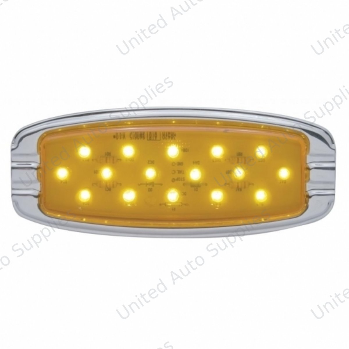 16 LED Retro Light (Clearance/Marker) - Flush Mount - Amber LED/Amber Lens