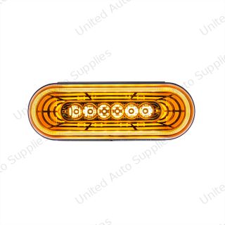 Abyss 22 LED 6" Oval Turn Signal Light - Amber LED/Clear Lens