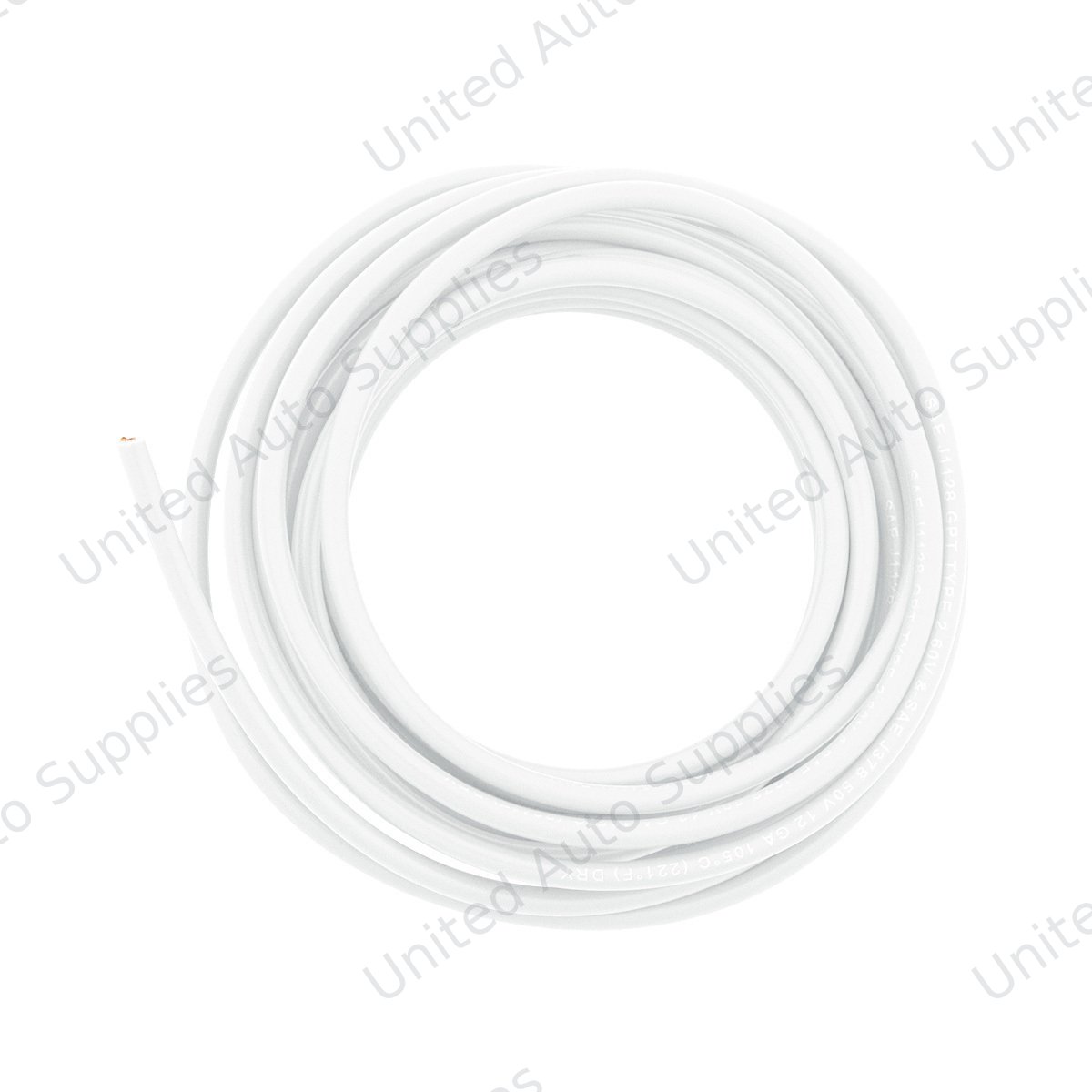 Primary Wire - Rated 80°C 12 AWG, White 12 Ft.
