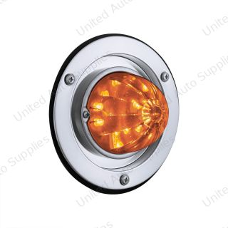 17 LED Dual Function Watermelon Light Sleeper Bunk Kit With 304 Stainless Steel Bezel-Amber LED/Amber Lens