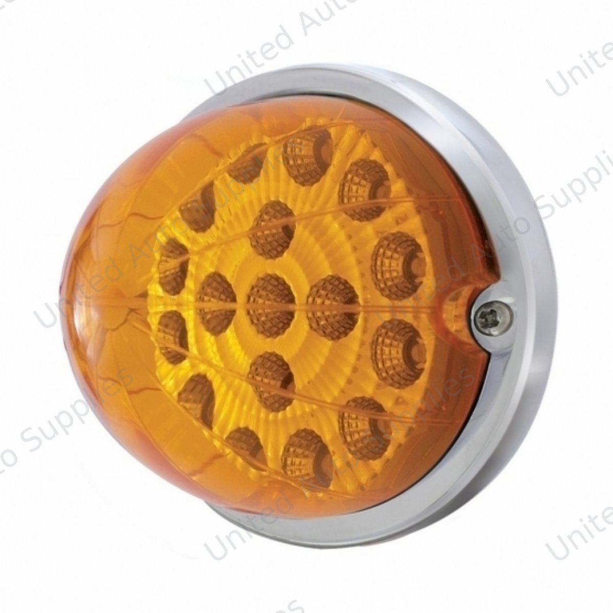 17 LED Watermelon Clear Reflector Flush Mount Kit - Amber LED/Amber Lens