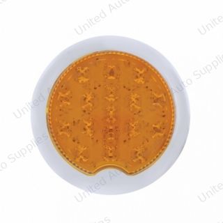 17 Amber LED Vintage Round P/T/C Light With Flush Mount Pad For 1939 Chevy Car