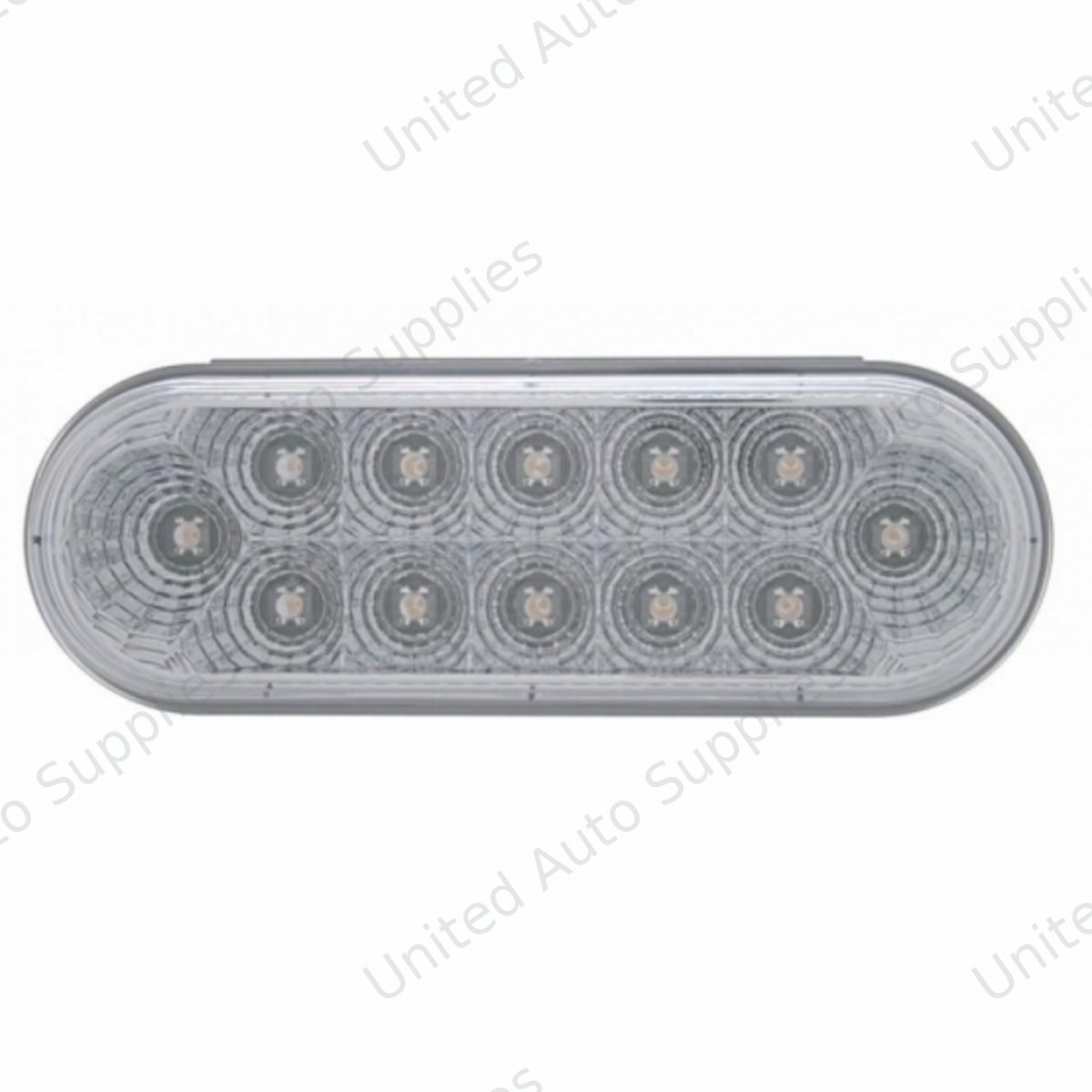 12 LED 6" Oval Reflector Light (Stop, Turn & Tail) - Red LED/Clear Lens