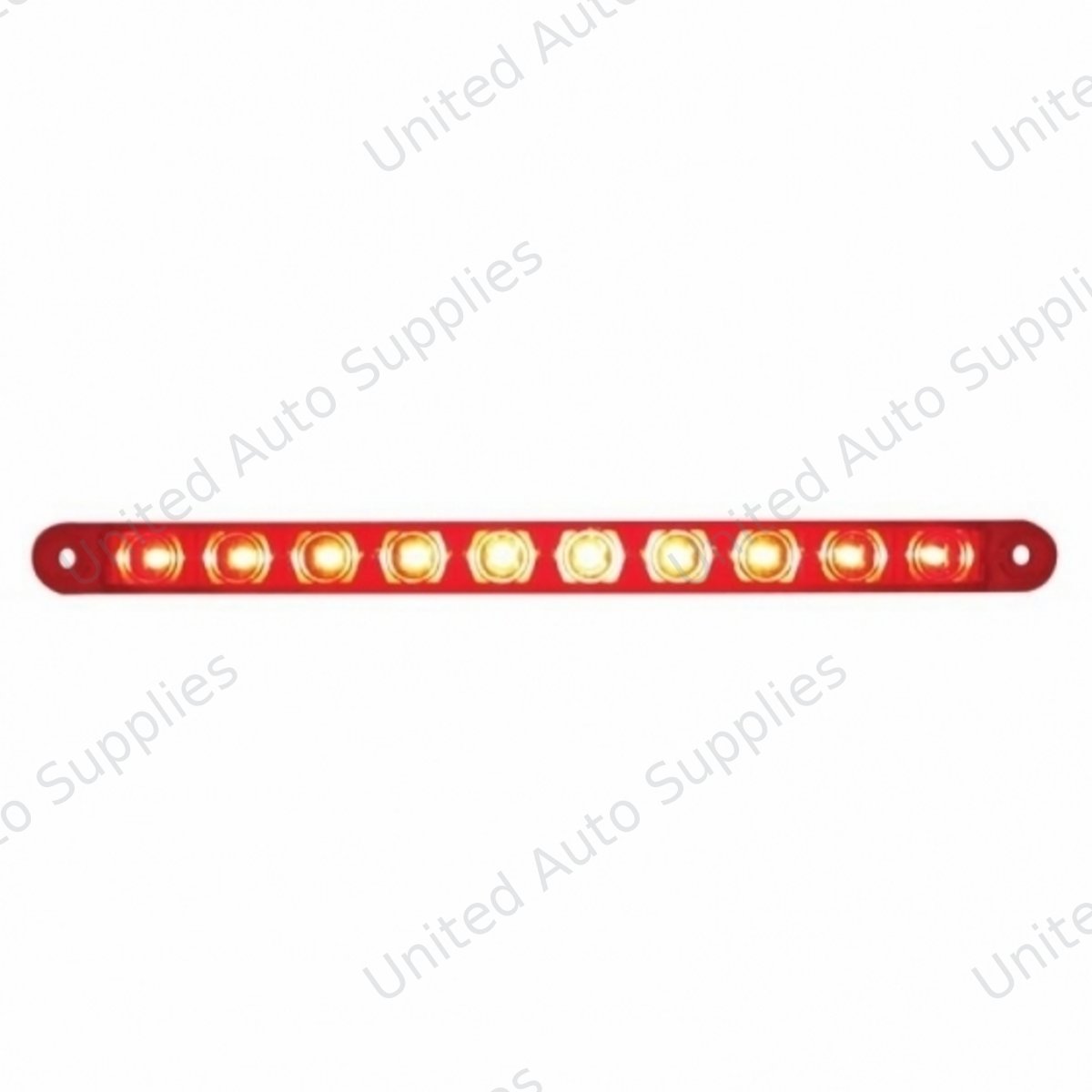 10 LED 9" Light Bar (Stop, Turn & Tail) - Red LED/Red Lens (Bulk)