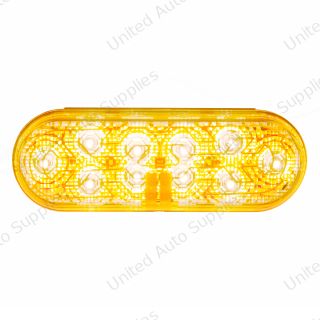 10 LED 6" Oval Light (Turn Signal) With Heated Lens - Amber LED/Amber Lens