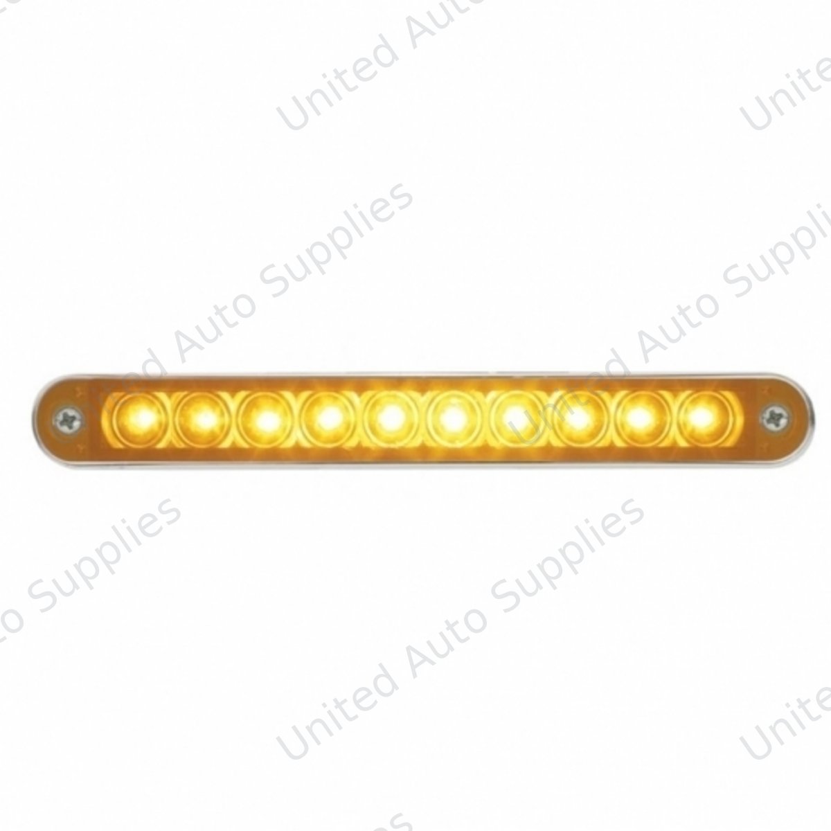 10 LED 6-1/2" Turn Signal Light Bar With Bezel - Amber LED/Amber Lens