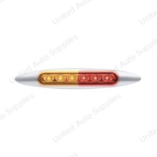 Double Fury 6 LED Dual Function 6" Marker Light With Chrome Bezel-Amber & Red/Clear Lens
