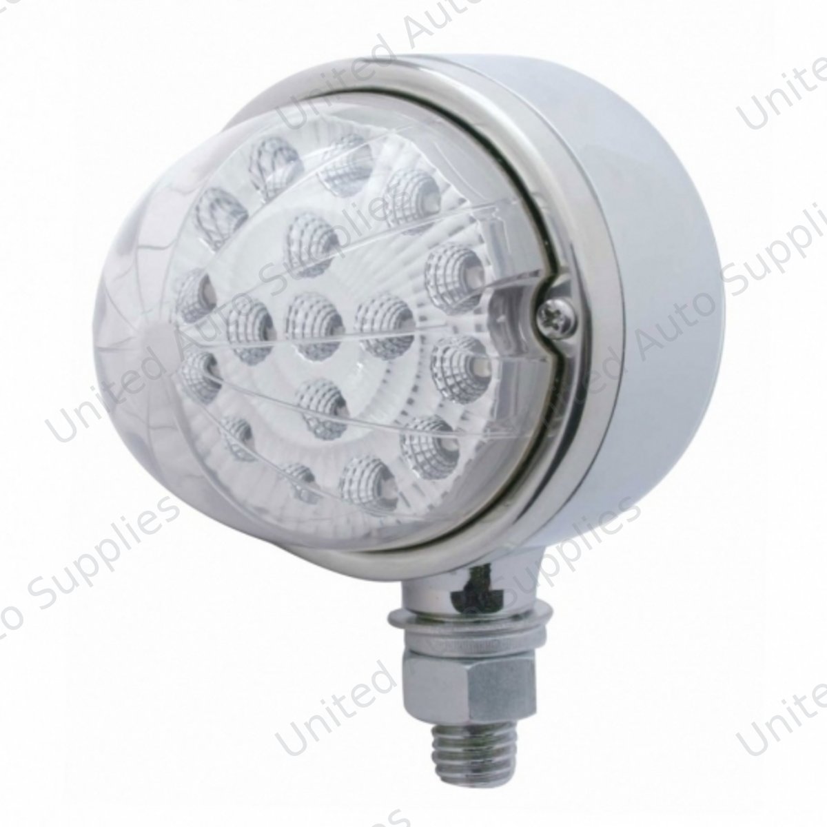 17 LED Dual Function Reflector Single Face Light - Red LED/Clear Lens