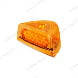 37 LED Turn Signal Light With Chrome Base For 1987-2007 Peterbilt 379/378/357- Amber LED/Amber Lens