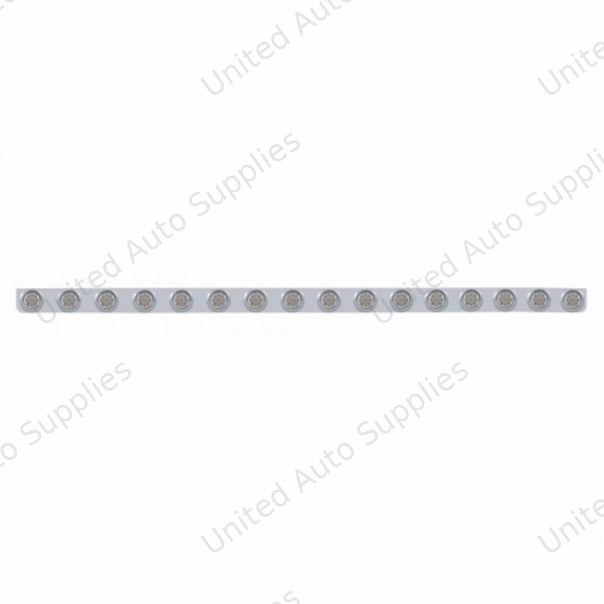 79-1/2" SS Bumper Light Bracket With 16X 9 LED 2" Reflector Lights & Visors -Amber LED/Clear Lens