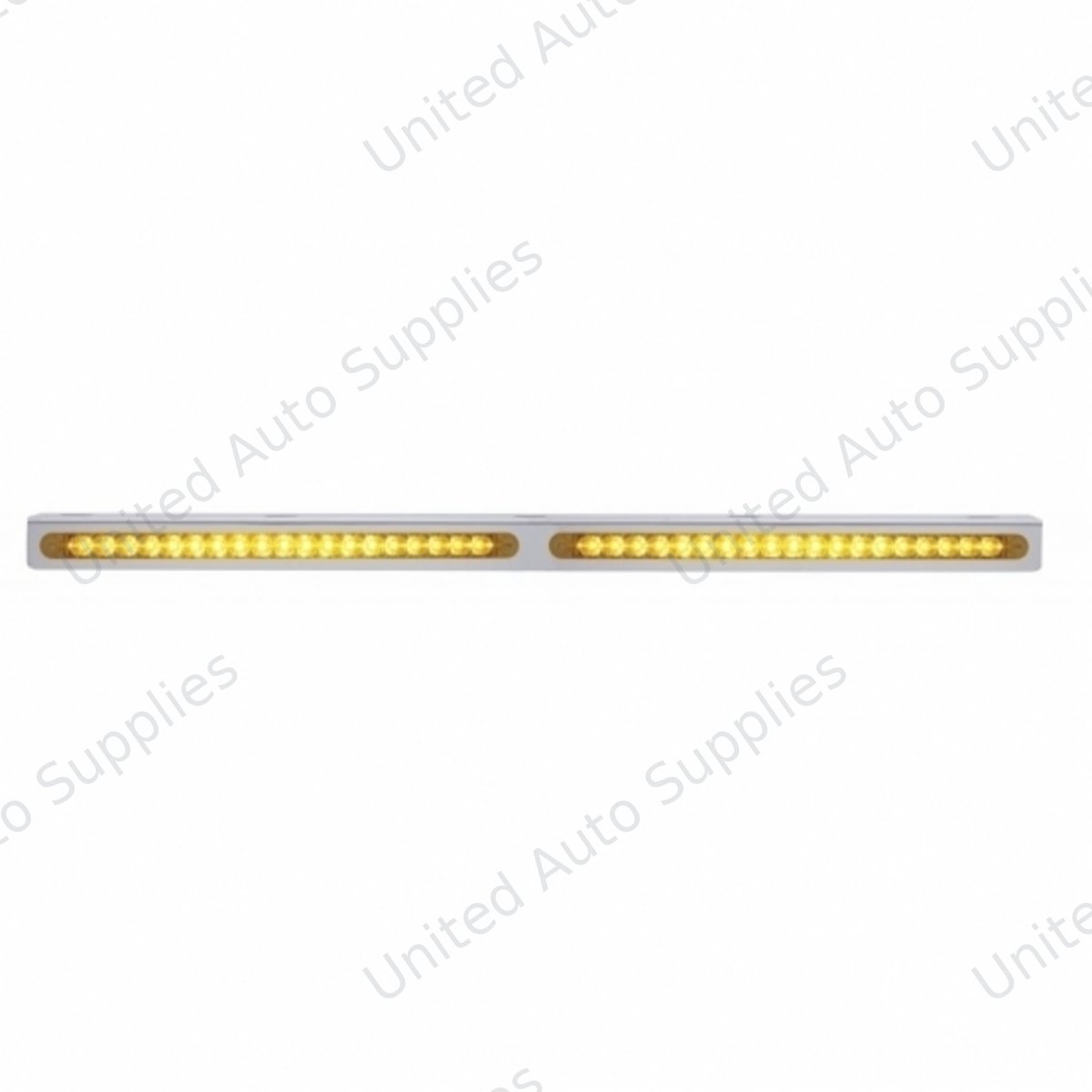 25-5/16" Stainless Light Bracket With 2X 19 LED 12" Light Bars - Amber LED/Amber Lens
