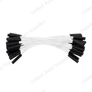 0.180" Female Plug White Wire Harness With 50 Plugs-6" Lead (Bulk)