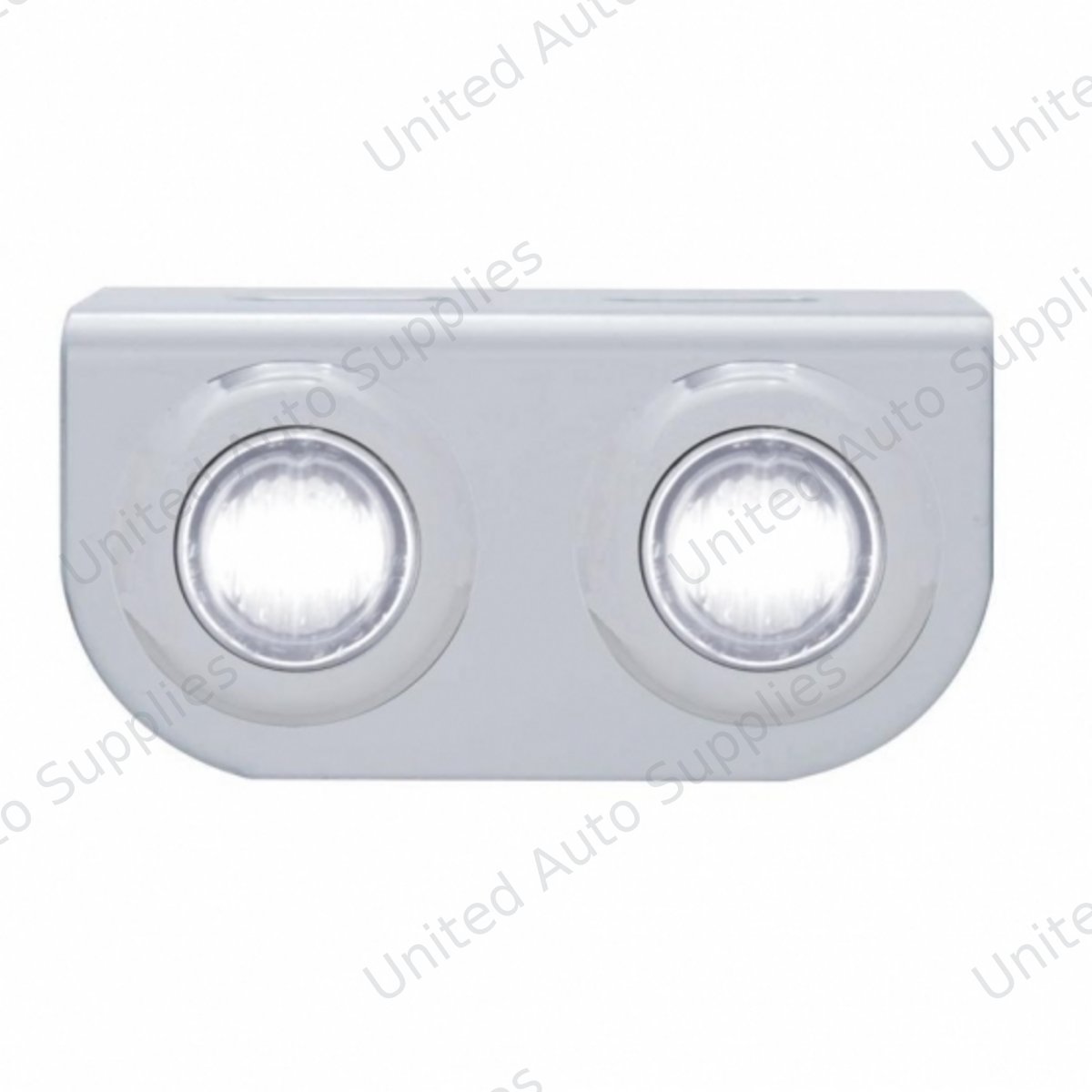 Stainless Light Bracket With 2X 3 LED 3/4" Mini Lights - White LED/Clear Lens