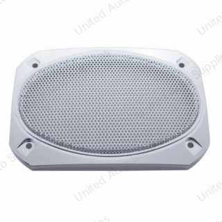 Chrome 6-3/8" X 4-5/16" Speaker Covers For Various Peterbilt Models (Pair)